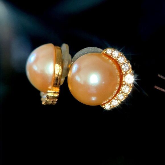 Pearl & Rhinestones Earrings - Picture 2 of 6